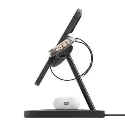 Belkin Boost Charge Pro 3-in-1 Magnetic Wireless Charging Stand with Qi2 15W - Black