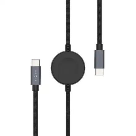 FIXED Power Watch Cable s konektormi  USB-C/USB-C, šedý