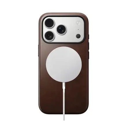 Nomad kryt Modern Leather Case Magsafe Horween pre iPhone 17 Pro - Rustic Brown