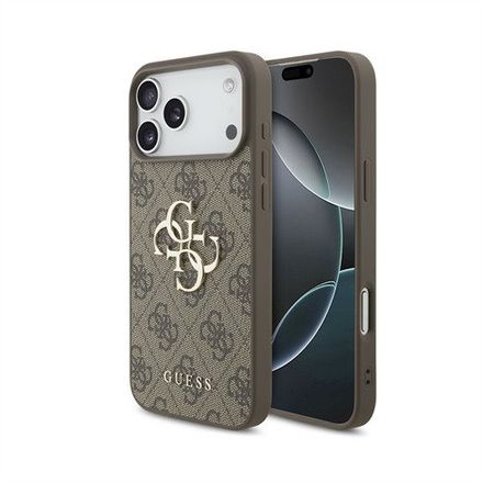 Guess PU 4G Metal Logo kryt iPhone 18 Pro hnedá