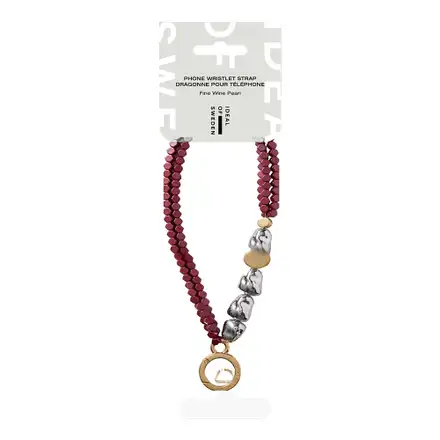 iDeal Phone Wristlet Strap Fine Wine Pearl