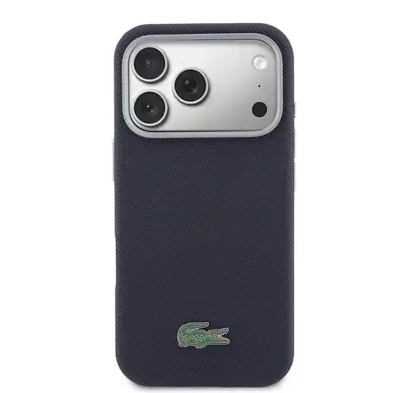Lacoste PVC Petit Pique Semi Wrap MagSafe pre iPhone 17 Pro Max modrý