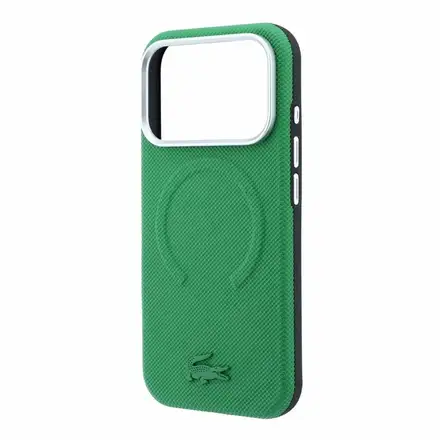 Lacoste PVC Petit Pique Semi Wrap Embossed MagSafe kryt iPhone 18 Pro Max zelený