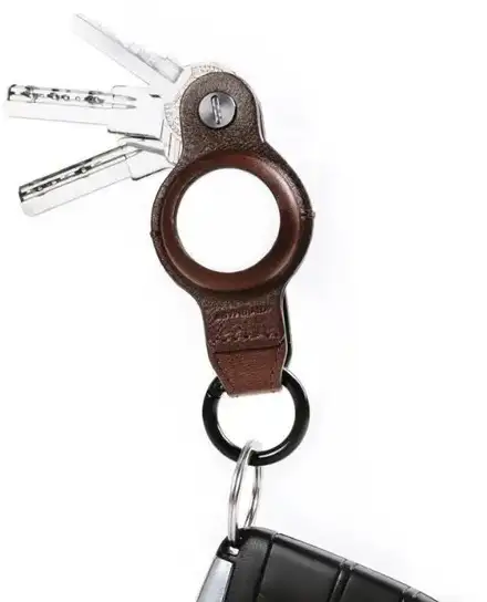 KeySmart Air Leather s púzdrom pro AirTag - hnedá koža