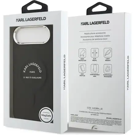 Karl Lagerfeld PU RSG Logo MagSafe kryt iPhone Air čierny