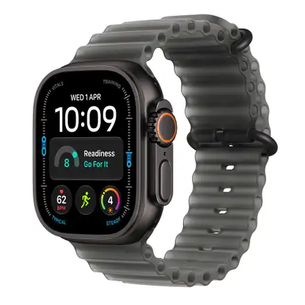 Apple Watch Ultra 4 GPS + Cellular 49mm Black Titanium Case with Translucent Black Ocean Band