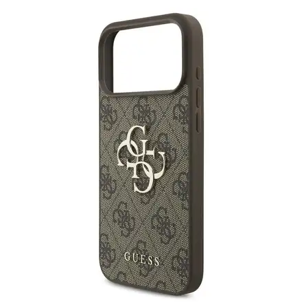 Guess PU 4G Metal Logo kryt iPhone 18 Pro hnedá