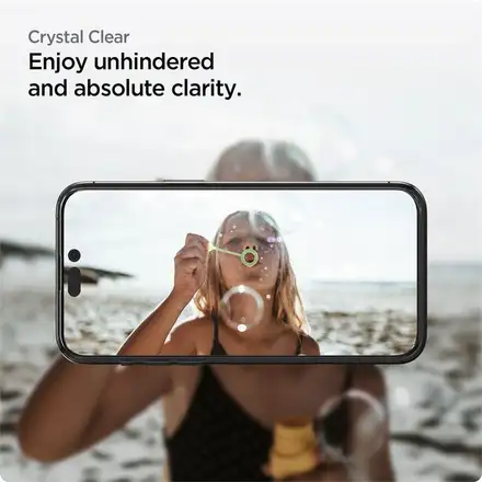 Spigen ochranné sklo GLAS.tR Slim HD pre iPhone 14 Pro Max - Black Frame