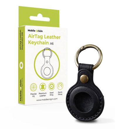 Mobile Origin puzdro Leather KeyChain pre Apple Airtag - Black