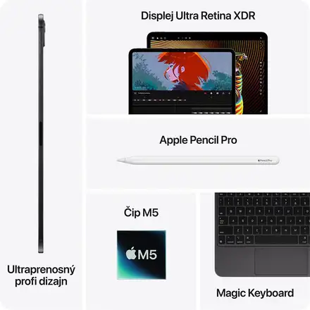 iPad Pro 13" Wi-Fi 2TB sklo s nanotextúrou - Kozmický čierny (2025)