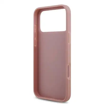 Guess PU Fixed Glitter 4G Metal Logo kryt iPhone 18 Pro ružový