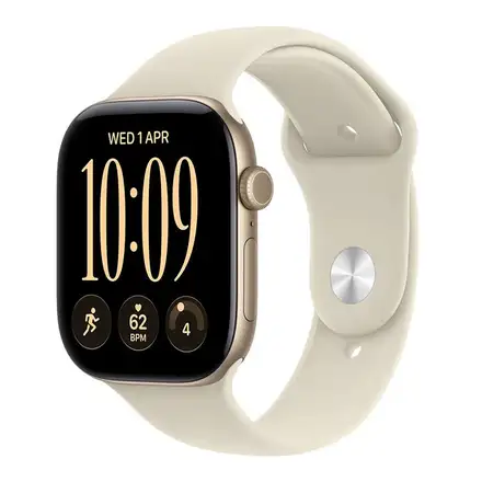 Apple Watch Series 12 GPS 46mm Light Gold Aluminium Case with Sand Sport Band - S/M