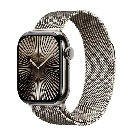 Apple Watch Series 10 GPS + Cellular 42mm Prírodný titán s prírodným milánskym ťahom *Rozbalený*