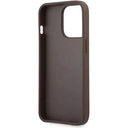 Guess PU 4G Metal Logo kryt iPhone 13 Pro hnedý