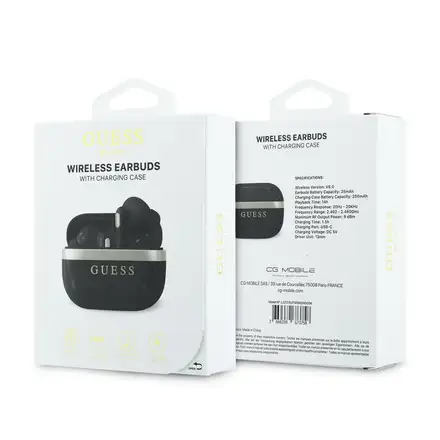 Guess Gold Line Glossy Finish TWS Bezdrôtové Slúchadlá čierne