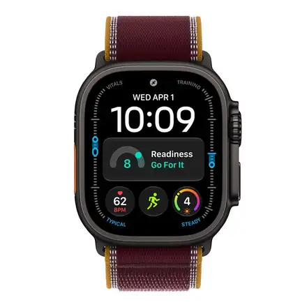 Apple Watch 49mm Burgundy Trail Loop - M/L - Black Titanium Finish