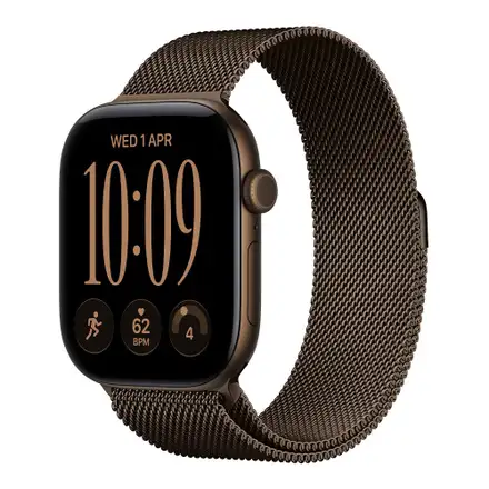 Apple Watch Series 12 GPS 46mm Dark Bronze Aluminium Case with Dark Bronze Milanese Loop - S/M