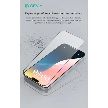 Devia ochranné sklo Star Series pre iPhone 16 Plus/iPhone 15 Plus - Black Frame
