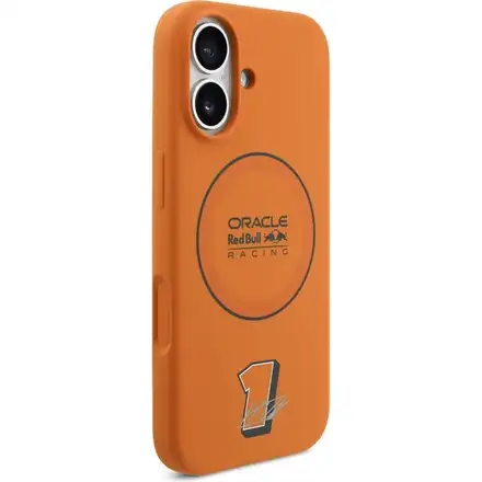 Red Bull Silicone Blue Ring MagSafe Zadný Kryt pre iPhone 17 oranžový