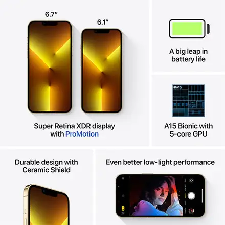 iPhone 13 Pro 128 GB zlatá *Trieda B*