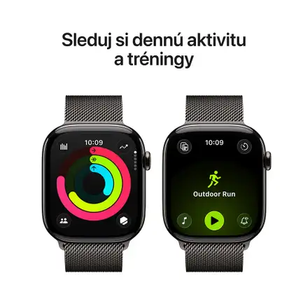 Apple Watch Series 11 GPS + Cellular 42mm Bridlicový sivý titán s bridlicovo sivým milánskym ťahom