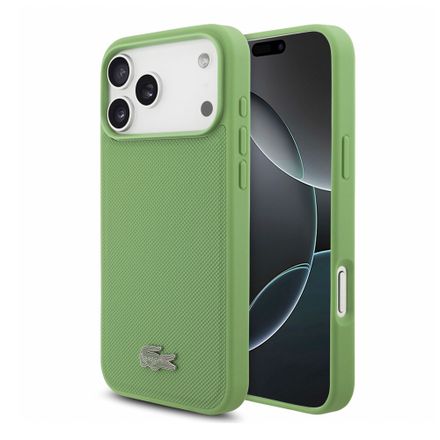 Lacoste PVC Iconic Petit Pique Metal Logo MagSafe kryt iPhone 18 Pro Max zelený