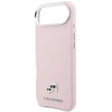 Karl Lagerfeld PU Karl and Choupette Heads Pins MagSafe kryt iPhone Air ružový