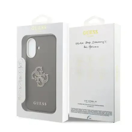 Guess PU Resin Logo kryt iPhone 17 hnedý