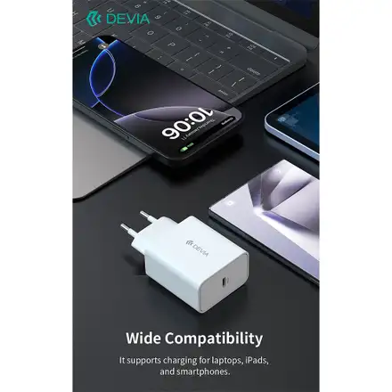 Devia sieťová nabíjačka Rocket Series PD Quick Charger 45W + Cable - White