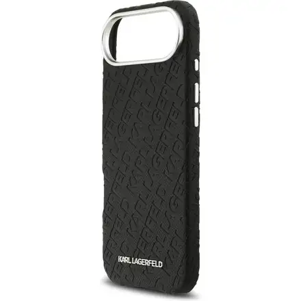 Karl Lagerfeld Grained PU Repeated Logo MagSafe kryt iPhone Air čierny