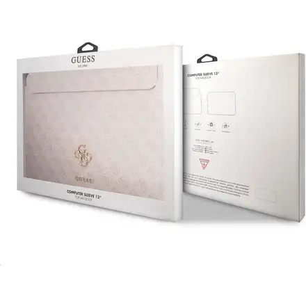 Guess PU 4G Metal Logo Púzdro na MacBook 13" ružové