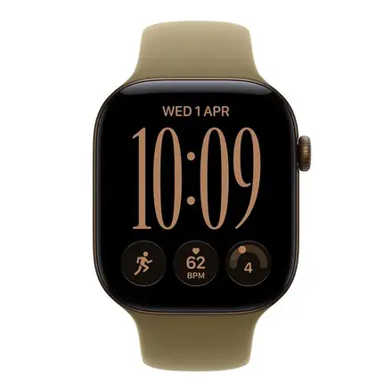 Apple Watch Series 12 GPS 46mm Dark Bronze Aluminium Case with Olive Sport Band - M/L