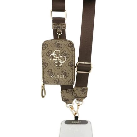 Guess Crossbody Popruh PU 4G Metal Logo + Peňaženka hnedý