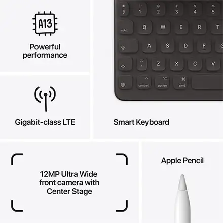 iPad 10,2" (2021) Wi-Fi + Cellular 64 GB kozmická sivá *Použitý s DPH - Trieda C*