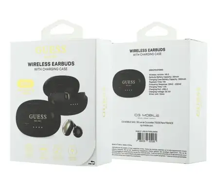 Guess Metallic Finish Classic Logo OWS Bezdrôtové Slúchadlá čierne