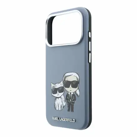 Karl Lagerfeld PU Semi Wrap Smooth Sketch Bodies Magsafe kryt iPhone 18 Pro Max modrý