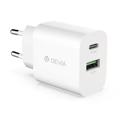 Devia sieťová nabíjačka Smart Series PD& QC 20W V2 - White