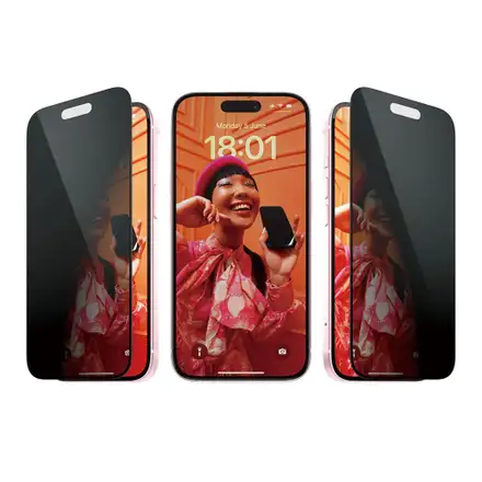 PanzerGlass ochranné sklo UWF Privacy pre iPhone 15 - Black Frame
