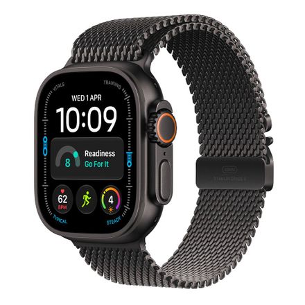 Apple Watch Ultra 4 GPS + Cellular 49mm Black Titanium Case with Black Titanium Milanese Loop - M