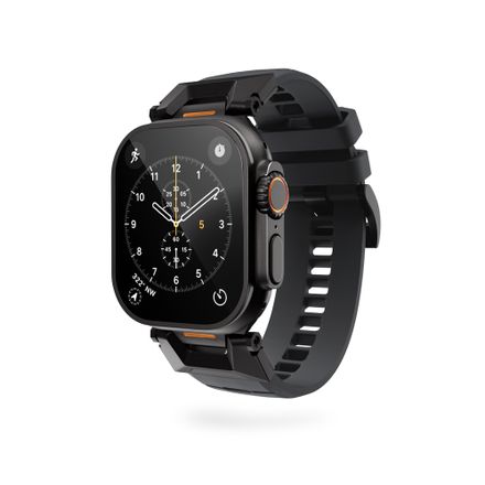 Epico Rubber Pro remienok s nerezovým zapínaním pre Apple Watch 49/46/45/44/42mm - čierna