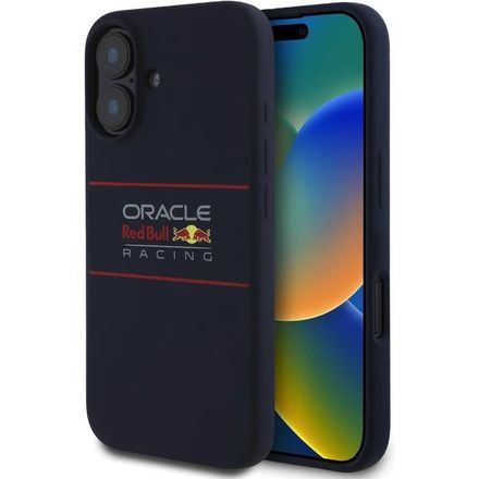 Red Bull Silicone Horizontal Logo MagSafe Zadný Kryt pre iPhone 16 modrý