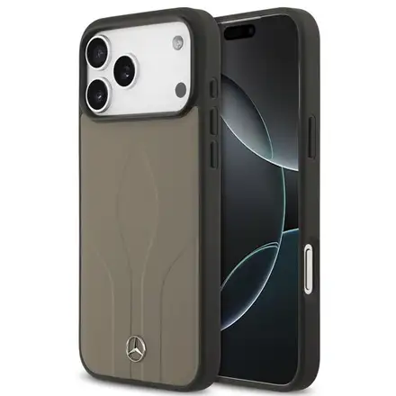 Mercedes Leather The Move MagSafe Zadný Kryt pre iPhone 17 Pro Max béžový