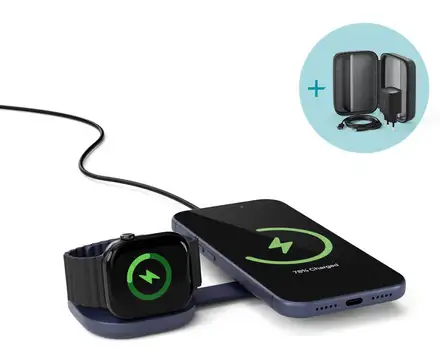 Epico UltraBase Qi2 25W 2in1 Fold Metal Mag+ Wireless Charger EF35 - deep blue