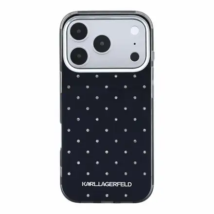 Karl Lagerfeld IML Rhinestones Allover kryt iPhone 18 Pro Max čierna