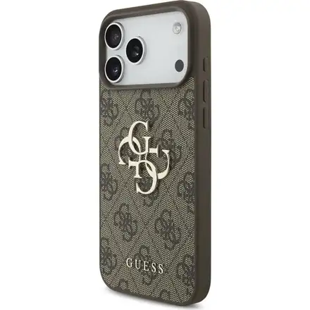 Guess PU 4G Metal Logo kryt iPhone 17 Pro Max hnedý