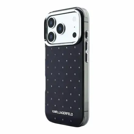 Karl Lagerfeld IML Rhinestones Allover kryt iPhone 18 Pro čierna
