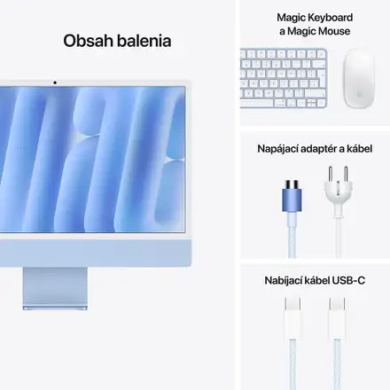 iMac 24" 4.5K Apple M4 8C CPU 8C GPU 16GB 256GB Modrý SK