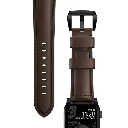 Nomad kožený remienok pre Apple Watch 44-49mm - Traditional Brown/Black Hardware