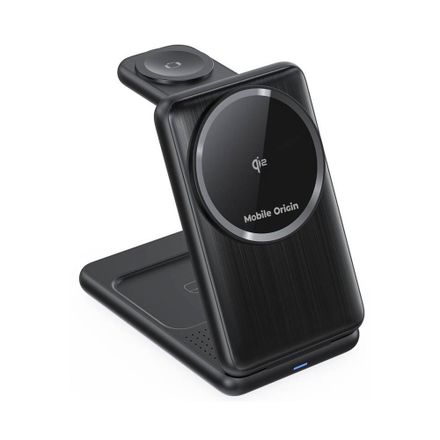 Mobile Origin 3in1 Foldable Qi2 Charger PW8 - Black