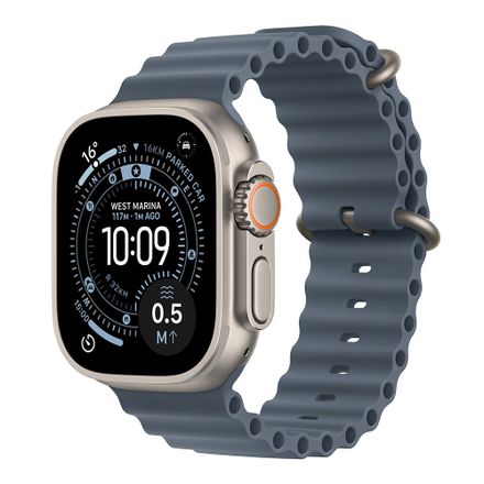 Apple Watch Ultra 3 GPS + Cellular 49mm Prírodný titán s oceľovo modrým oceánskym remienkom
